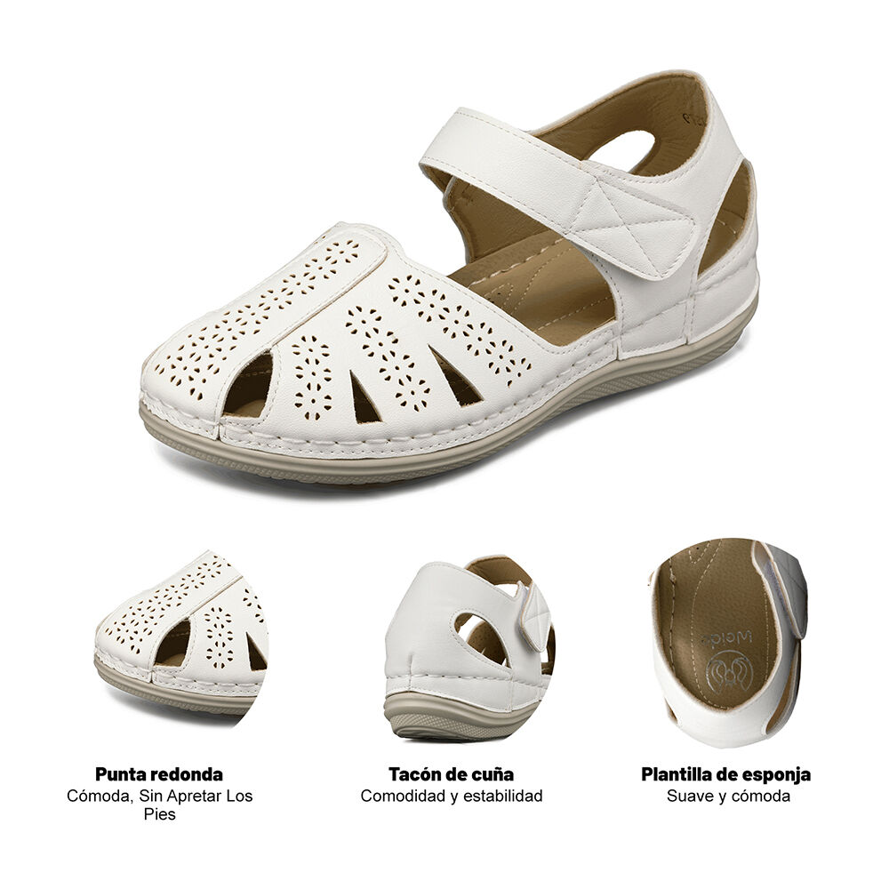 Sandalia Casual Vintage Velcro Soft Mujer Weide Js79 image number 5.0