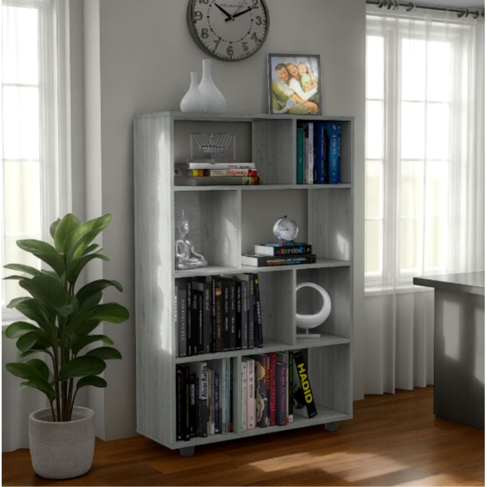 Biblioteca Modular 8 Repisas Fm-011g Gris image number 4.0