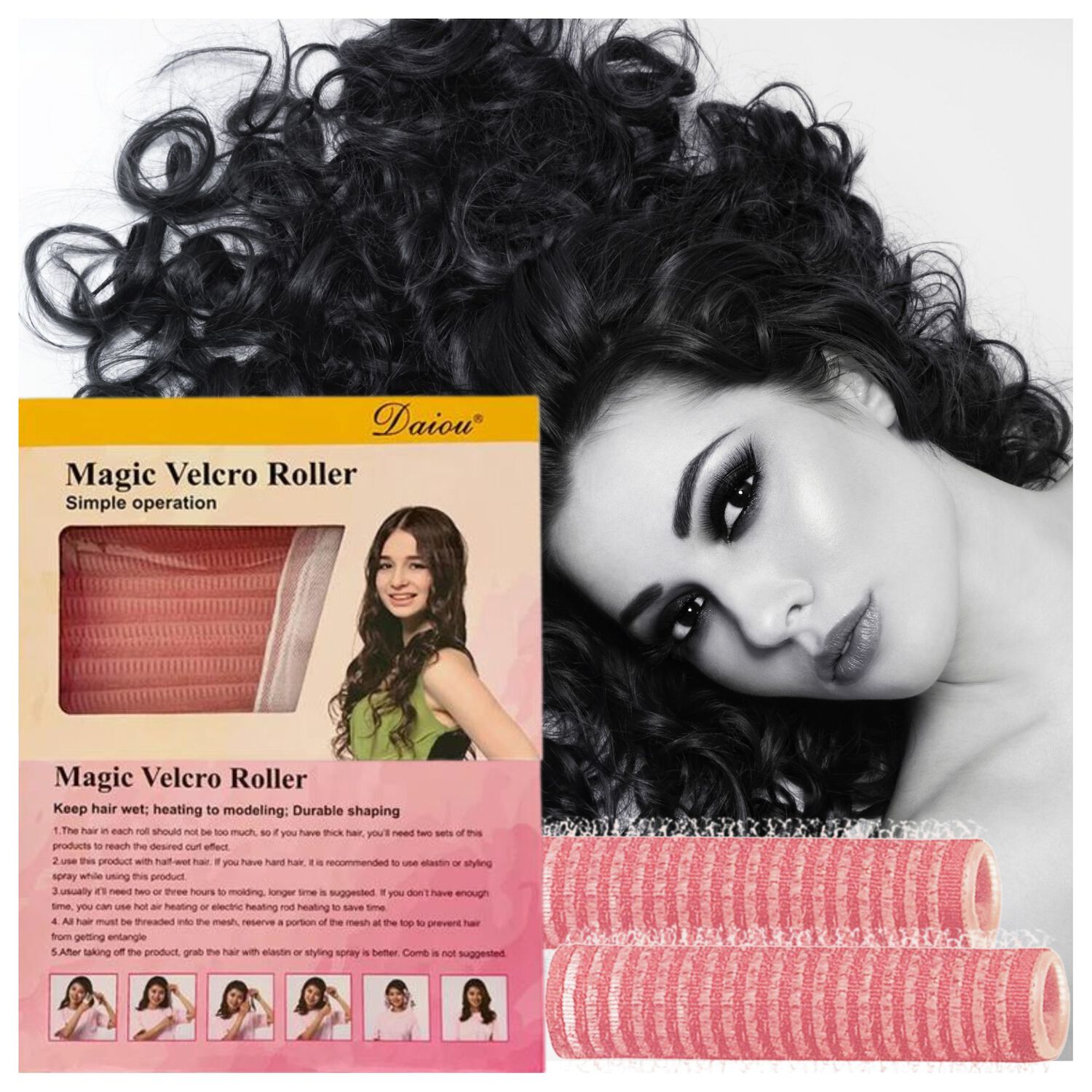 Pack De Rulos Magicos O Rodillos De Velcro Para Ondular El Cabello image number 0.0