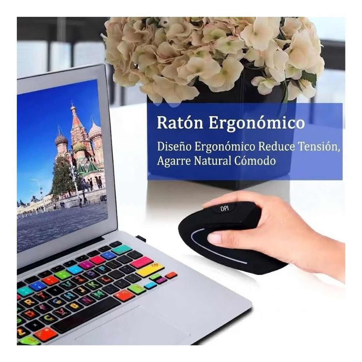 Mouse Vertical Ergon&oacute;mico Inal&aacute;mbrico image number 1.0