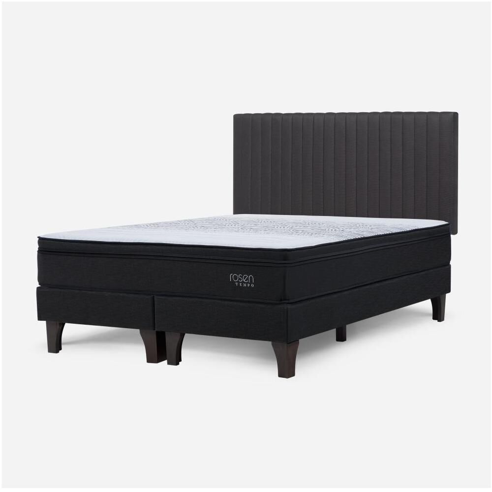 Cama Europea Rosen Tempo / 2 Plazas / Base Dividida + Respaldo image number 1.0