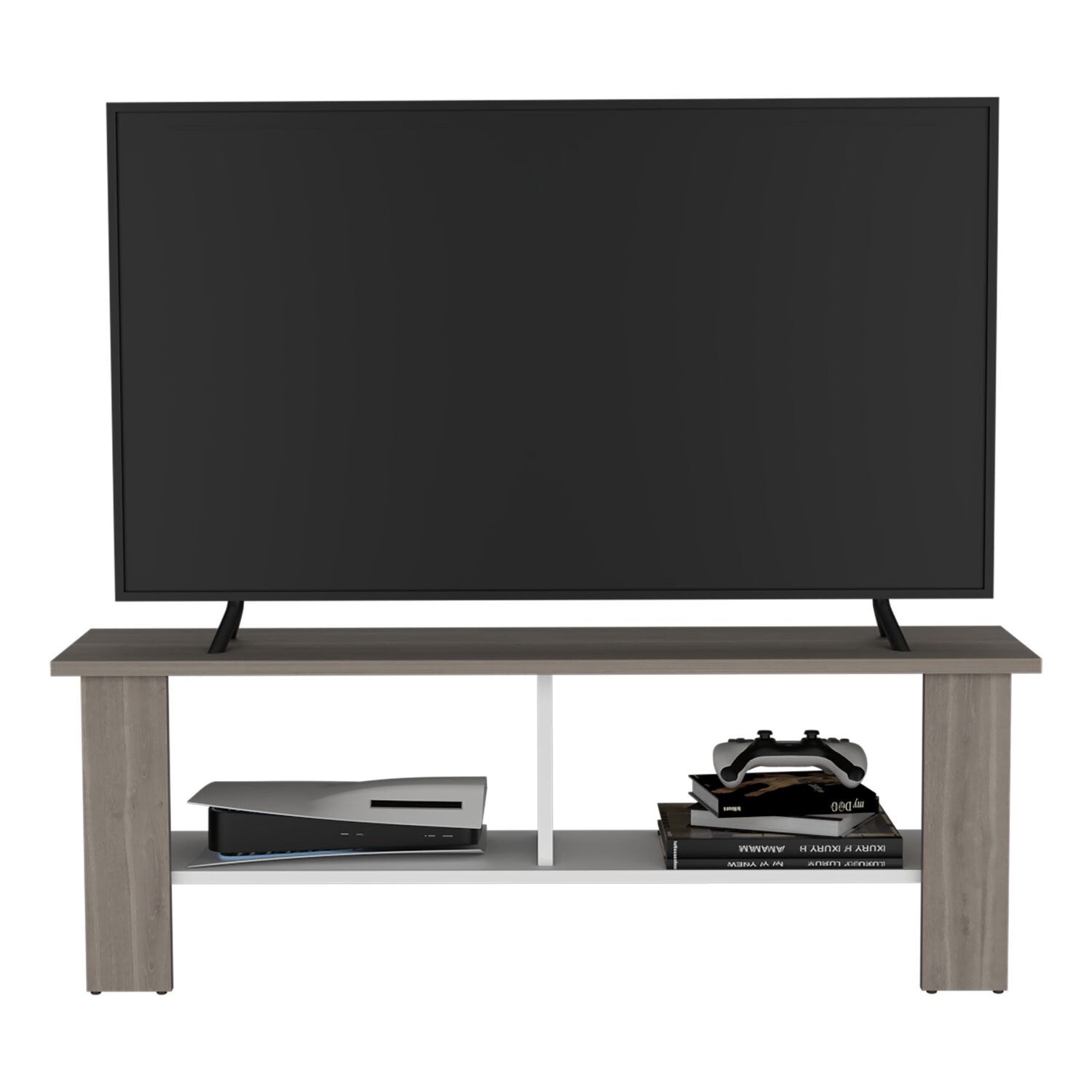 Rack Tv 50" Con 2 Repisas Fm-031b Beige Y Blanco image number 2.0