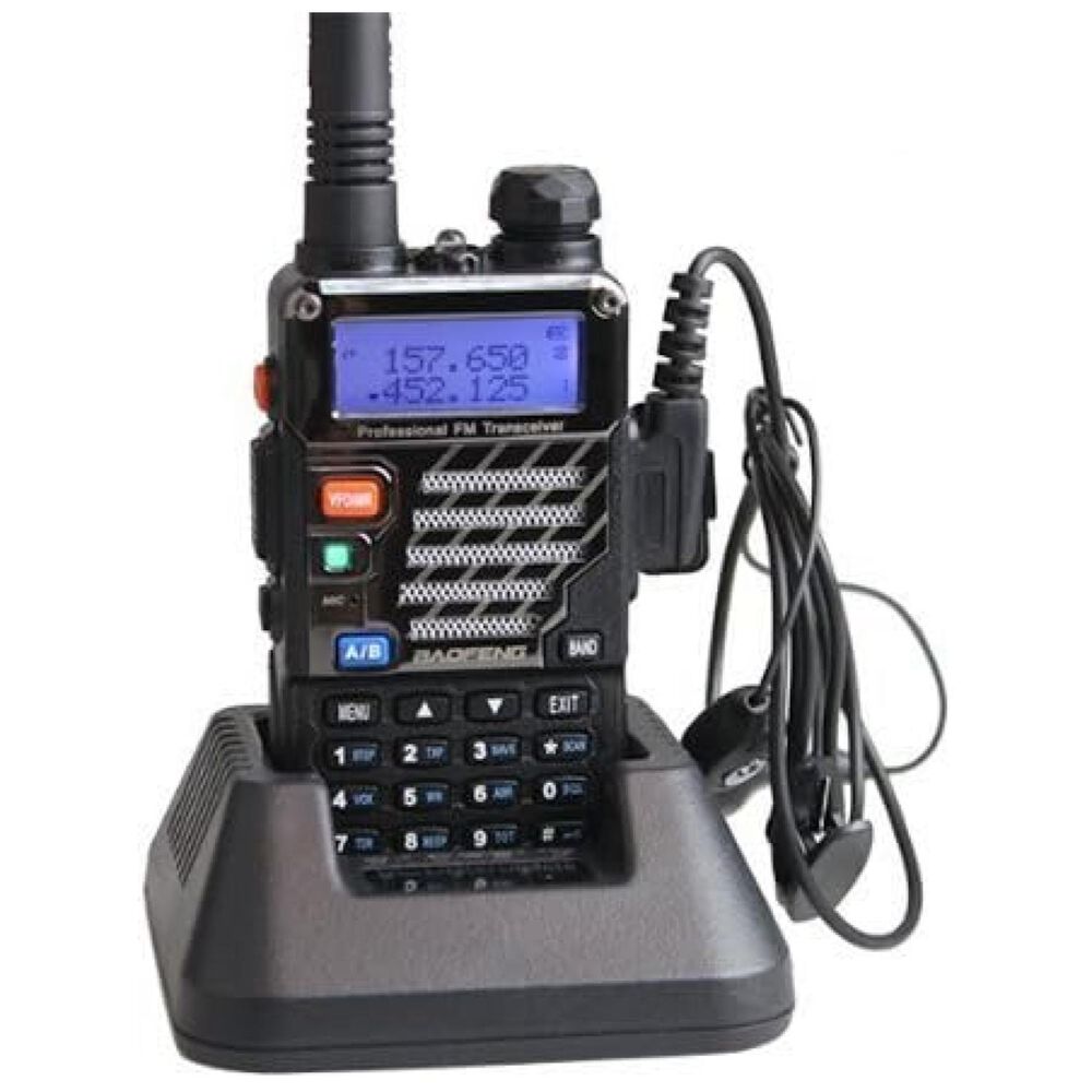 Radio Transmisor Walkie Talkie Negro Uhf-uv 5re image number 2.0