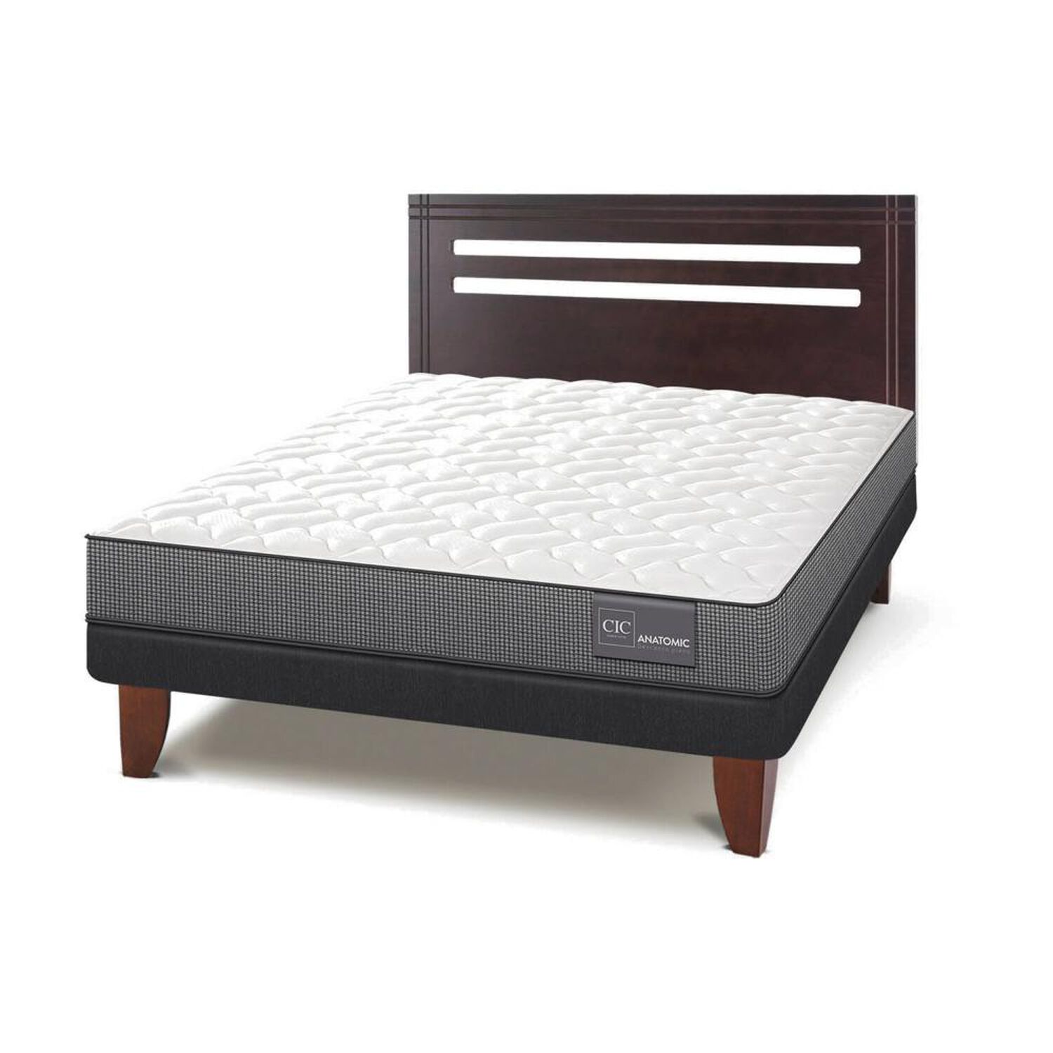 Cama Europea Cic Anatomic / 2 Plazas / Base Normal + Respaldo image number 2.0
