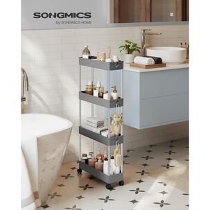 Carro Multiuso Songmics 4 Pisos Angosto Gris 14,4 Cm