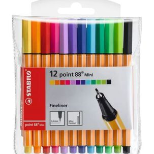 Stabilo Point 88 12 Lápices Mini Fineliner Tiralíneas 0.4mm