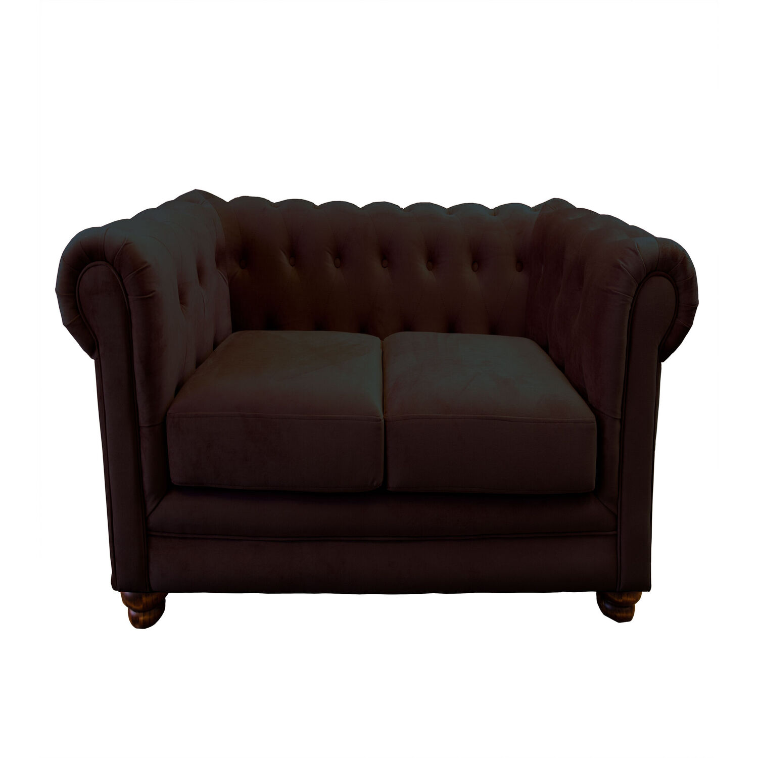 Sofa Florencia 2 Cuerpos Tela Velvet Chocolate image number 0.0