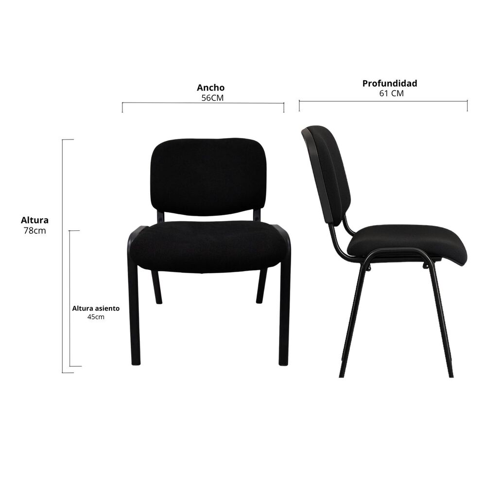 Silla De Visita Iso Confident Negra image number 1.0