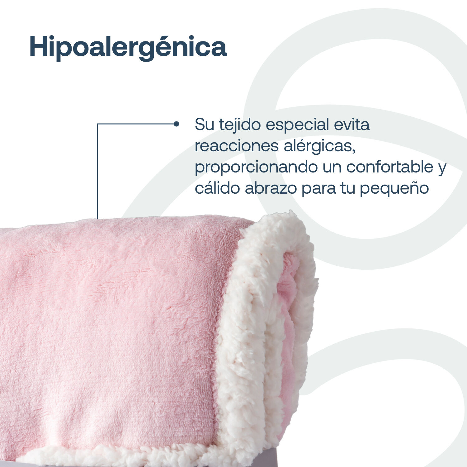 Manta Sherpa Bebe Hipoalerg&eacute;nica 91*127 Cm Rosa Bebesit image number 2.0