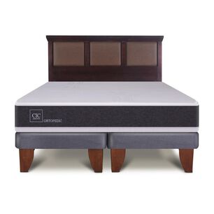 Cama Europea Cic New Ortopedic / 2 Plazas / Base Dividida + Respaldo