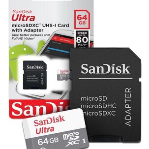 Memoria Tarjeta Micro Sd Hc Sandisk 64gb Clase 10 Adapter