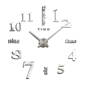 Reloj De Pared Con Pegatinas De Espejo Acr&iacute;lico Dorado15