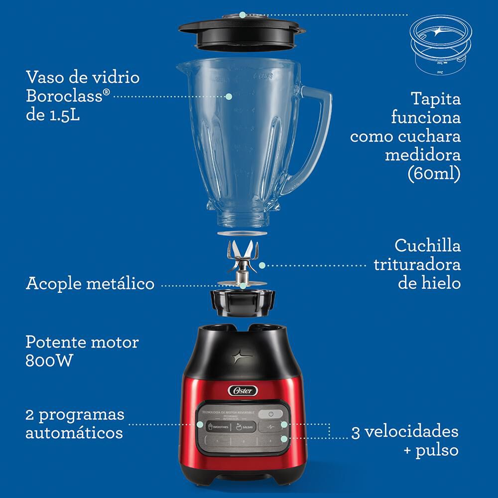 Licuadora Oster BLSTPEGCRT-052 / 1.5 Litros / 800 Watts, foto 3