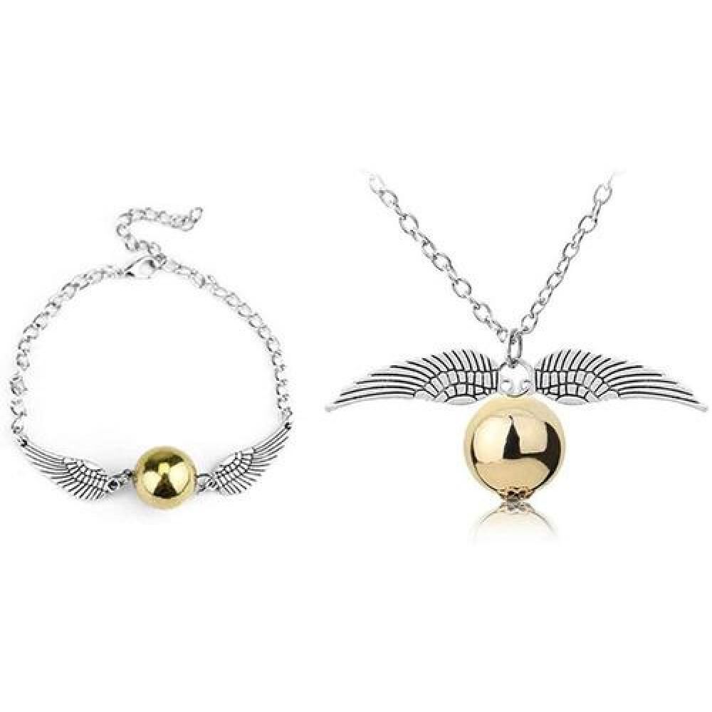 Set Golden Snitch Quidditch Collar + Pulsera Harry Potter image number 1.0