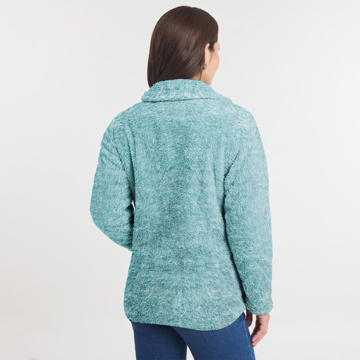 Poler&oacute;n Regular Fleece Cuello Alto Medio Cierre Mujer Geeps image number 1.0