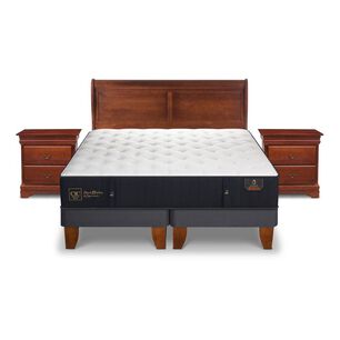 Cama Europea Cic Premium / King / Base Dividida + Set De Maderas