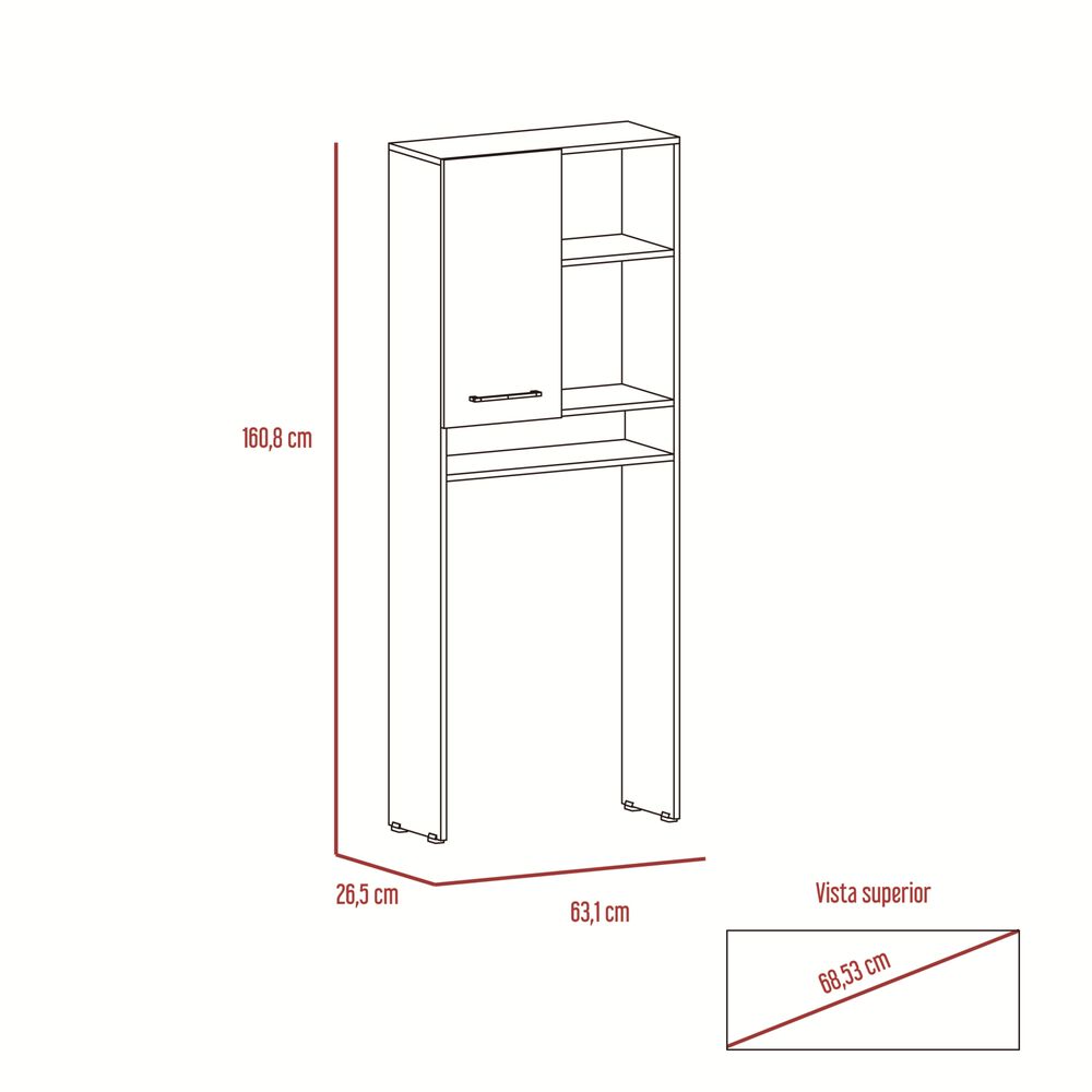 Estante Wc 1 Puerta 3 Repisas Fm-012b Blanco image number 7.0