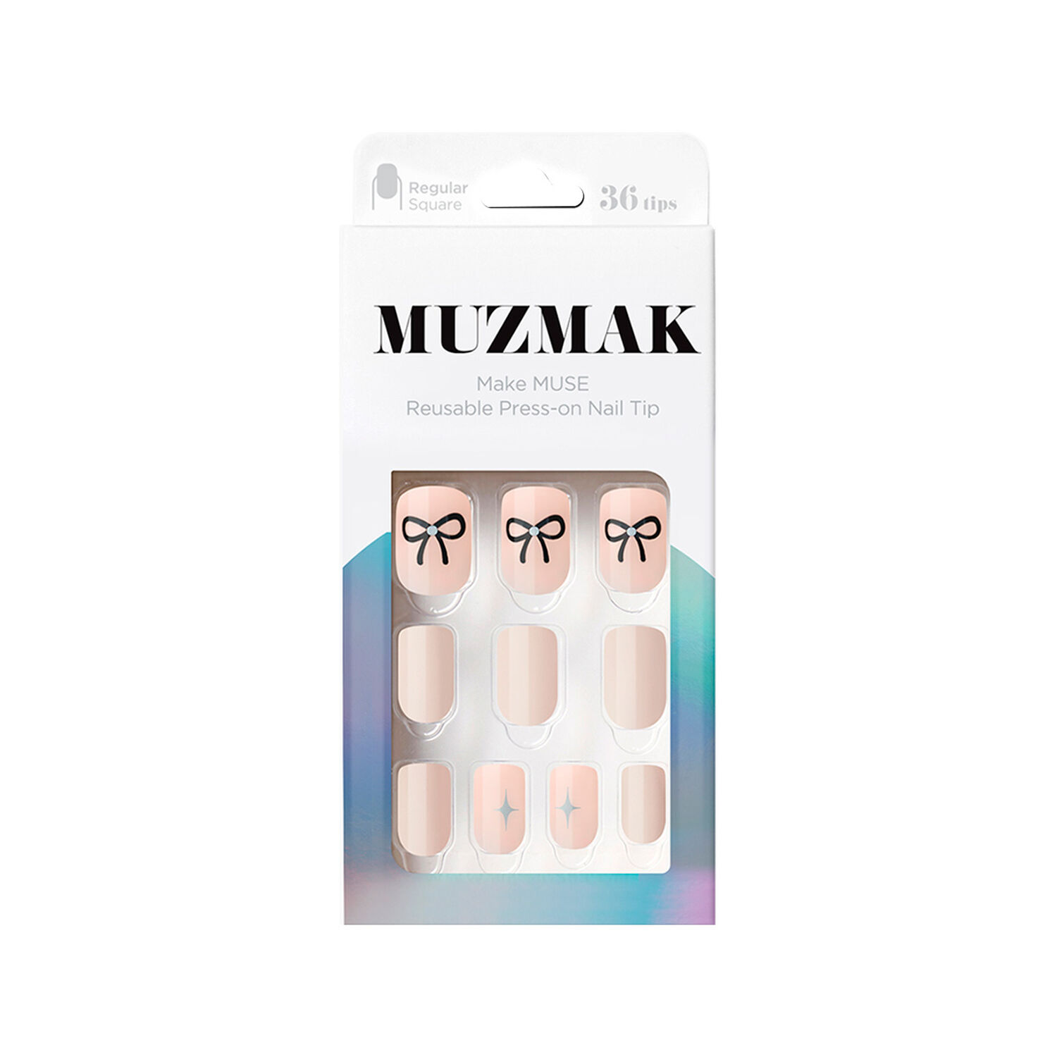 Muzmak - U&ntilde;as Press On Ribbontie Regular Square 36 U. image number 0.0