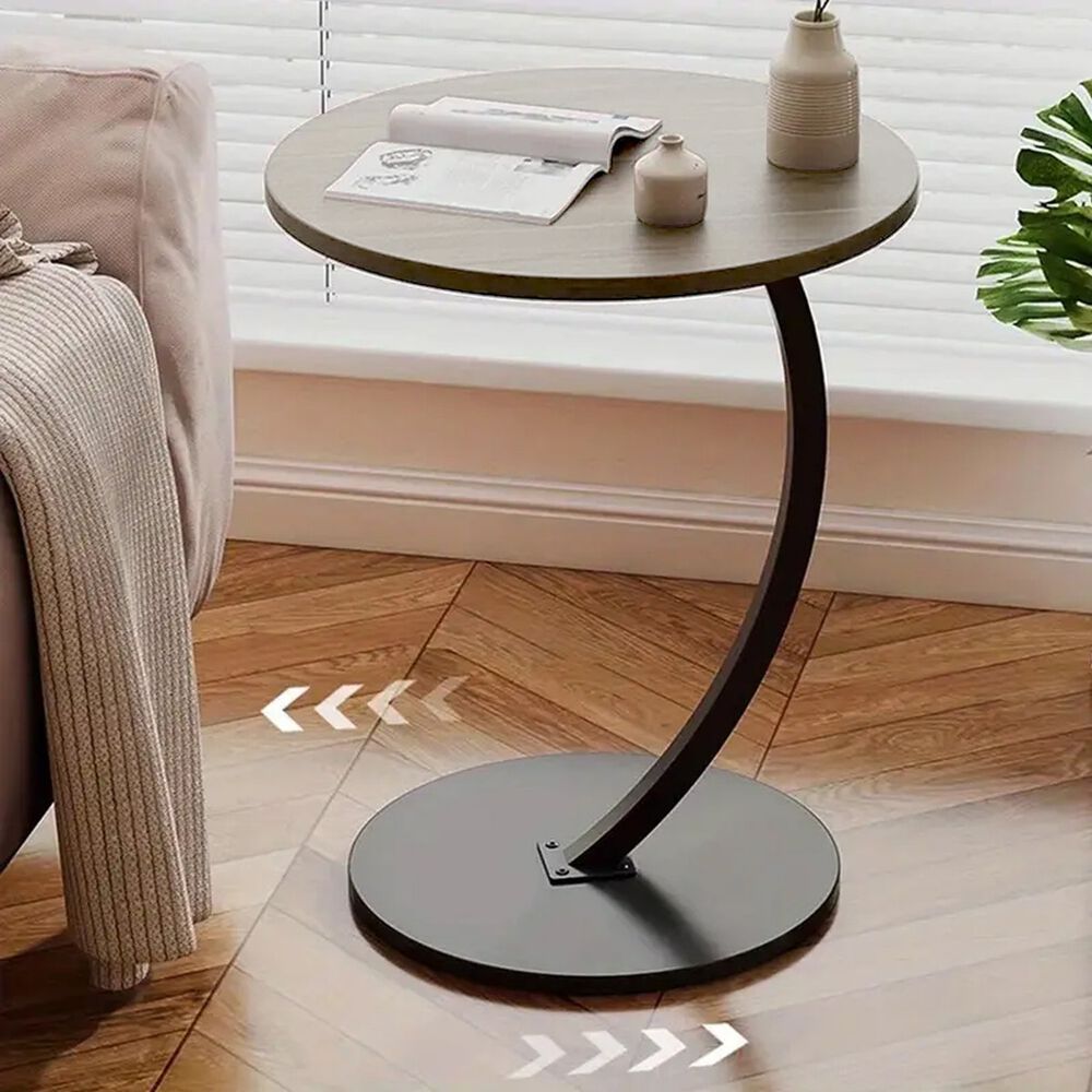 Mesa Auxiliar Redonda Madera Diseño C 40cm Beige image number 2.0