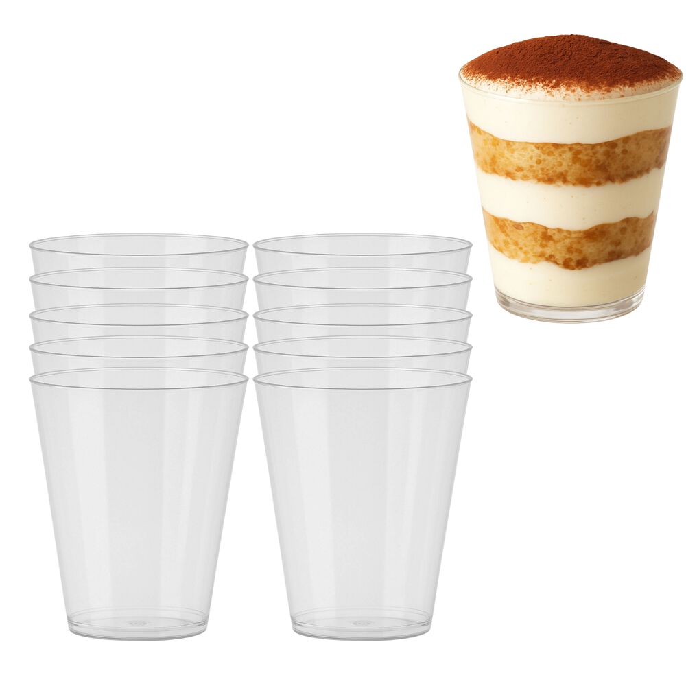 Set 10 Vasos Acrilico 350ml Postre 12oz Acrilico Desechable image number 0.0