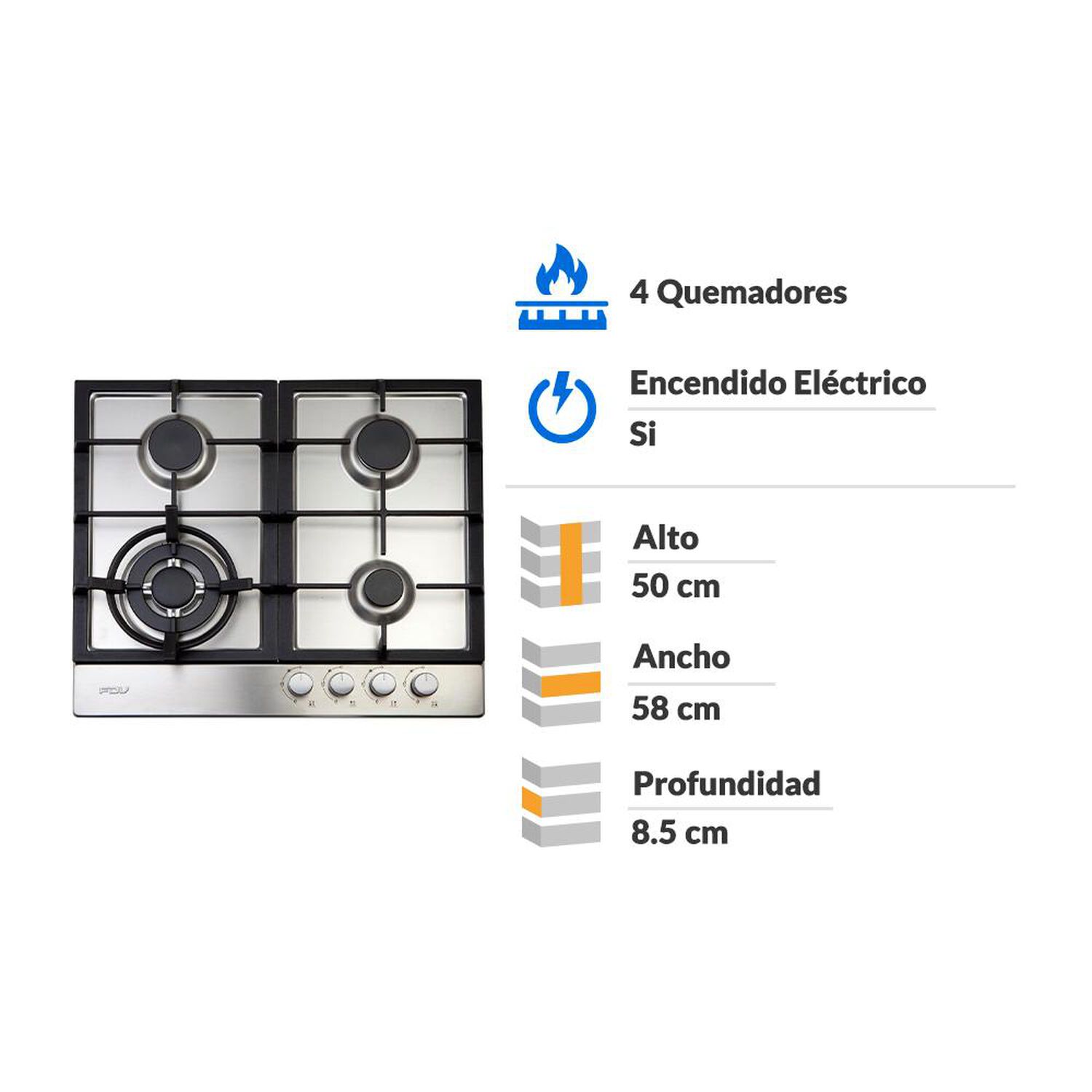 Encimera A Gas FDV Design 60 2.0 BUT / 4 Quemadores image number 1.0