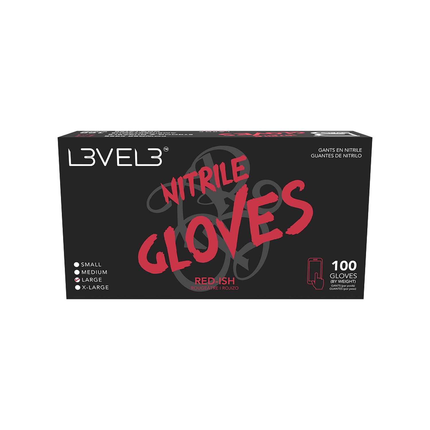 Guantes De Nitrilo Color Rojo Talla M image number 2.0