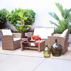 Juego Living Terraza Kanpur Caramelo 4 Personas