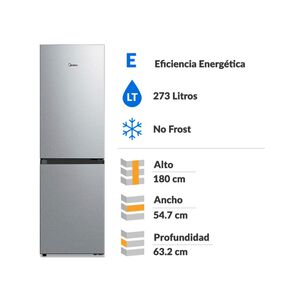 Refrigerador Bottom Freezer Midea MDRB379FGF50 / No Frost / 273 Litros / E
