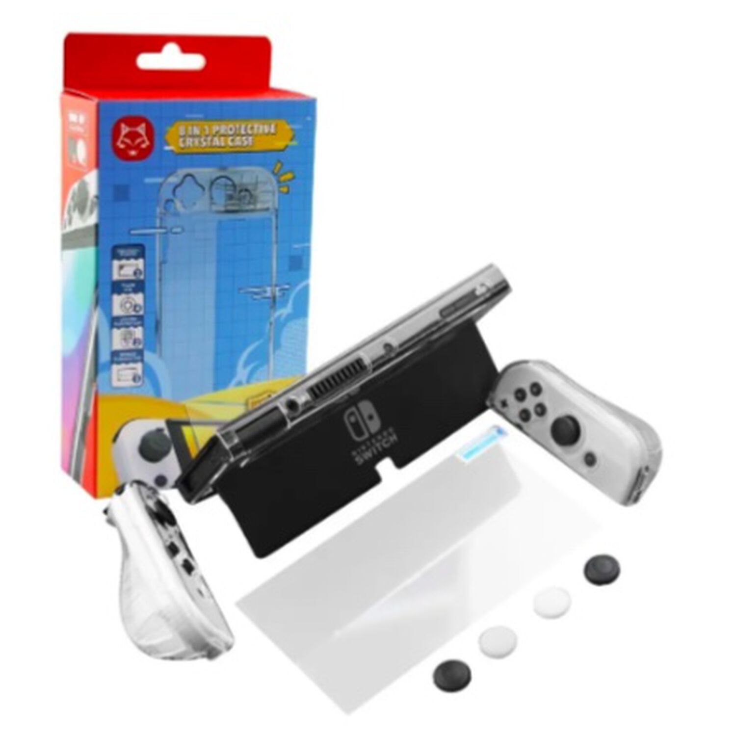 Pack Proteccion Carcasa Lamina Nintendo Switch Oled image number 0.0