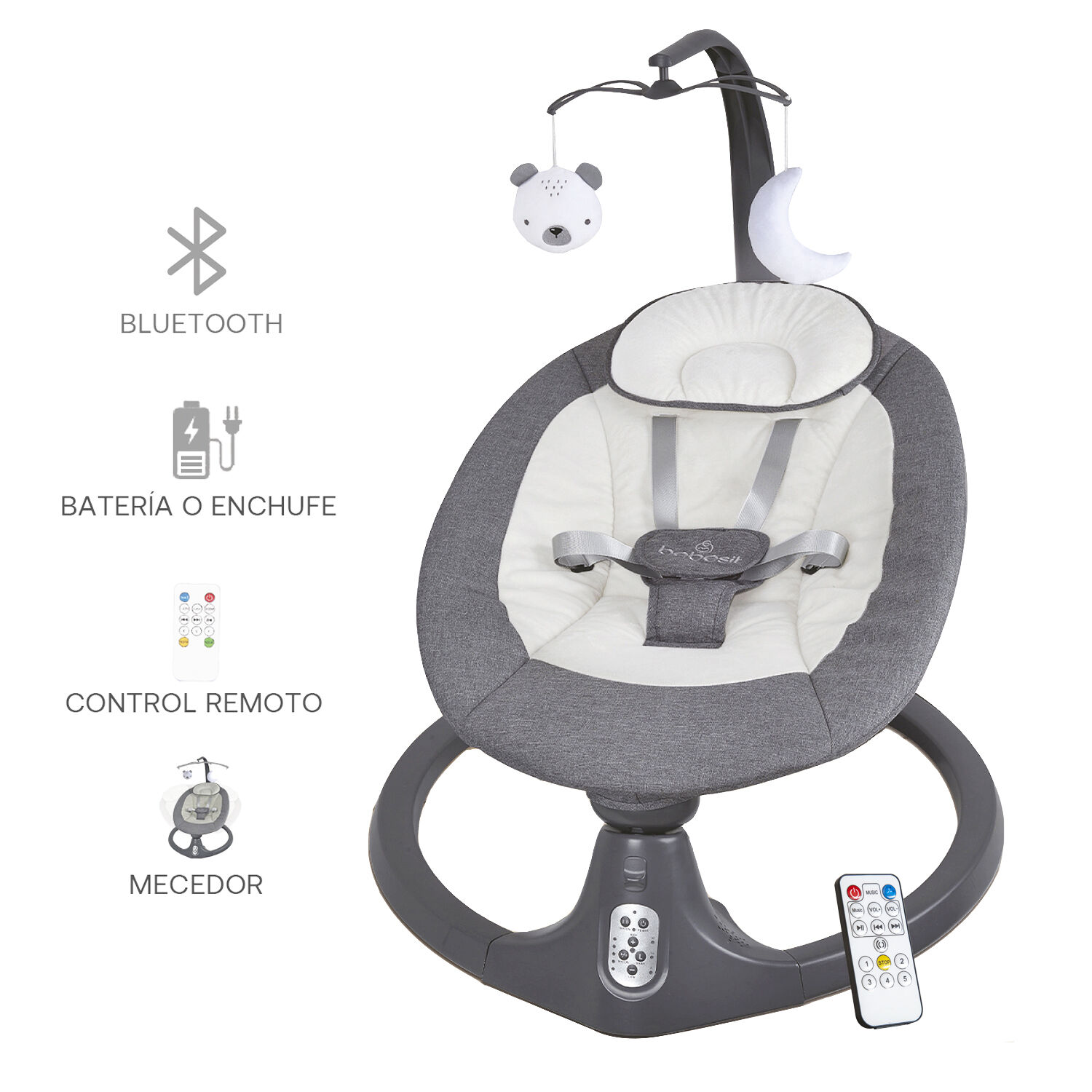 Silla Nido Baby Swing Gris image number 4.0
