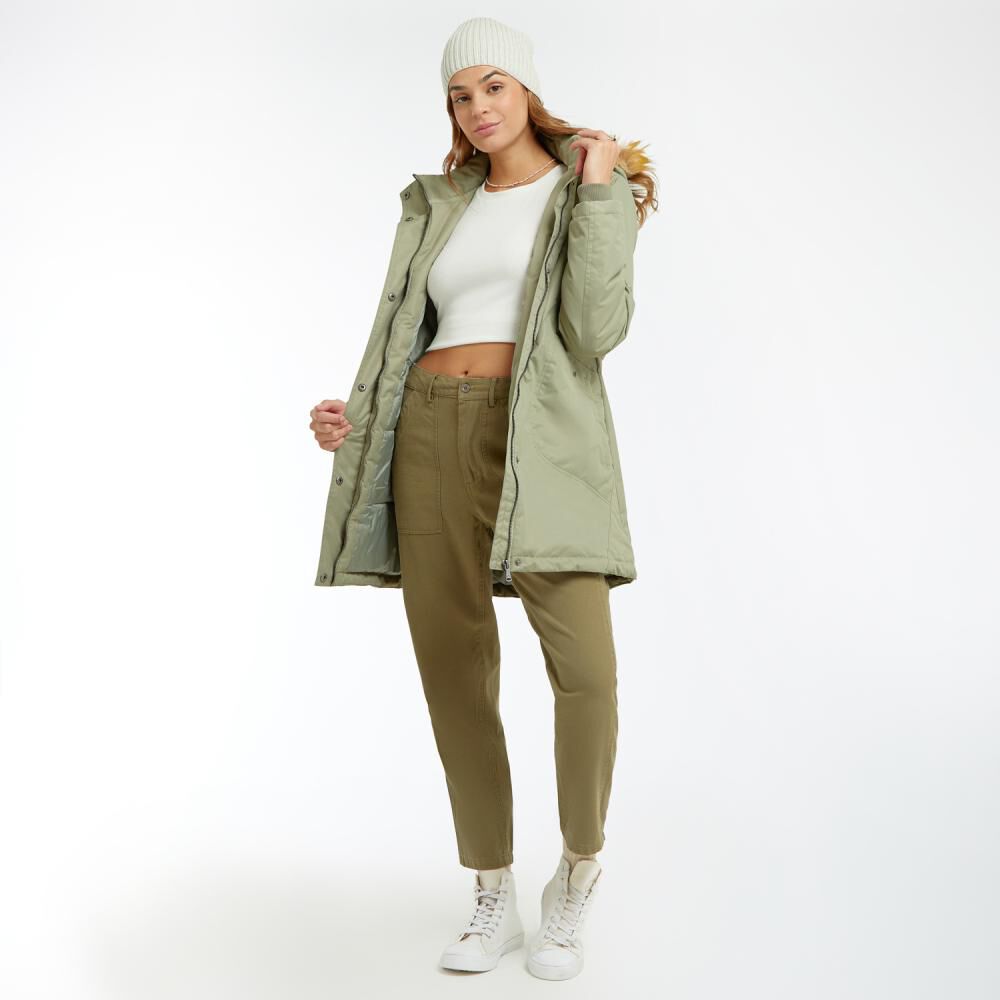 Parka Larga Cuello Alto Capucha Con Pelos Mujer Ocean Pacific image number 1.0