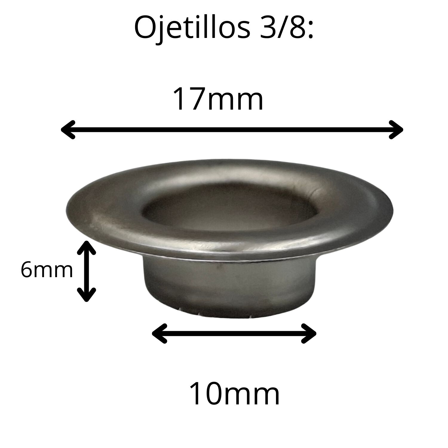Ojetillos 3/8 100 Unidades (10x17x6mm) Para Remachadora image number 1.0