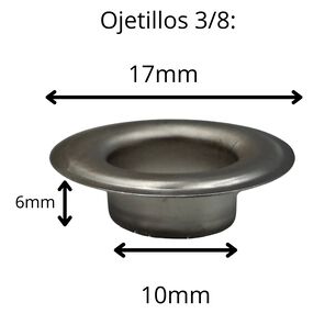 Ojetillos 3/8 100 Unidades (10x17x6mm) Para Remachadora