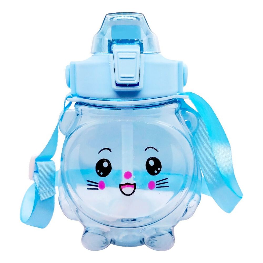 Botella Agua Kawaii Antiderrame 1000ml Azul Correa image number 0.0