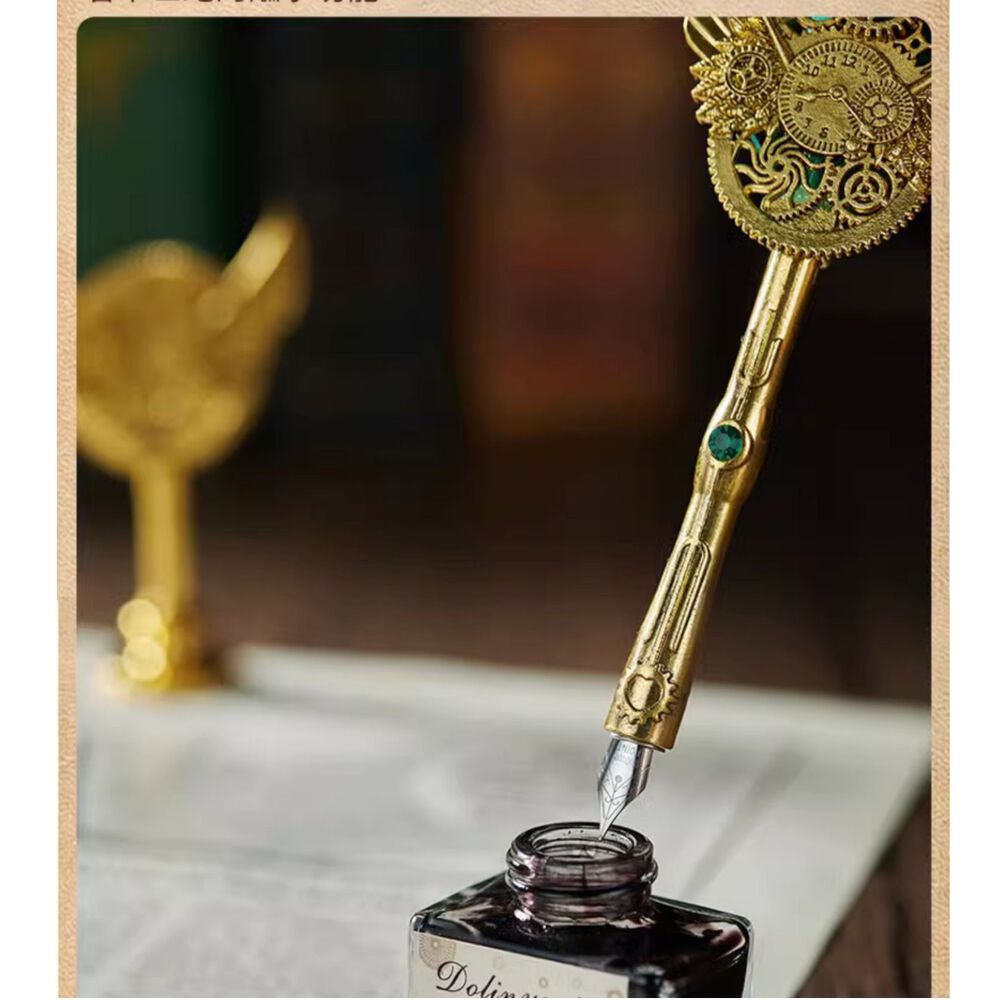 Set Escritura Vintage Pluma Lacre Steampunk Gotico image number 5.0