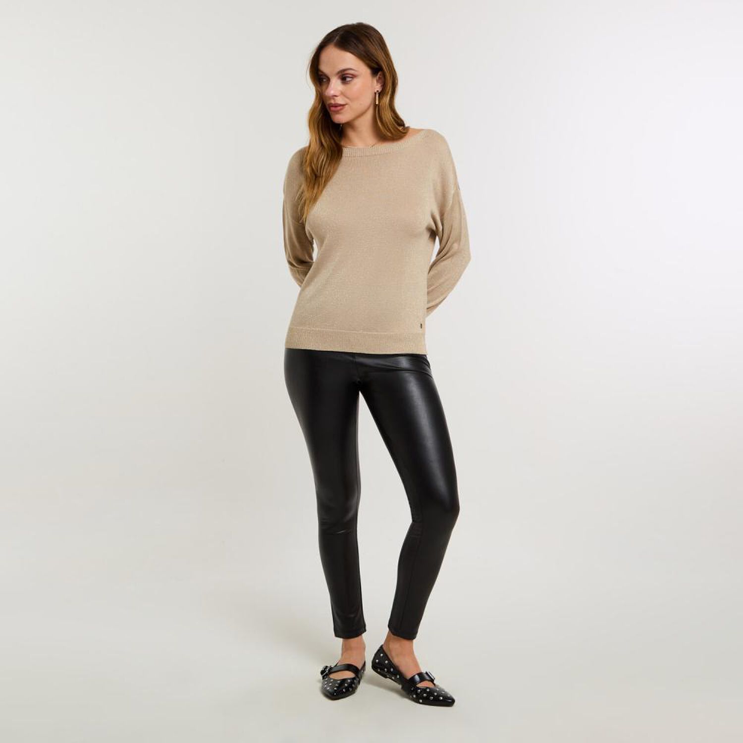 Sweater Lurex Manga Larga Cuello Redondo Mujer Kimera image number 1.0