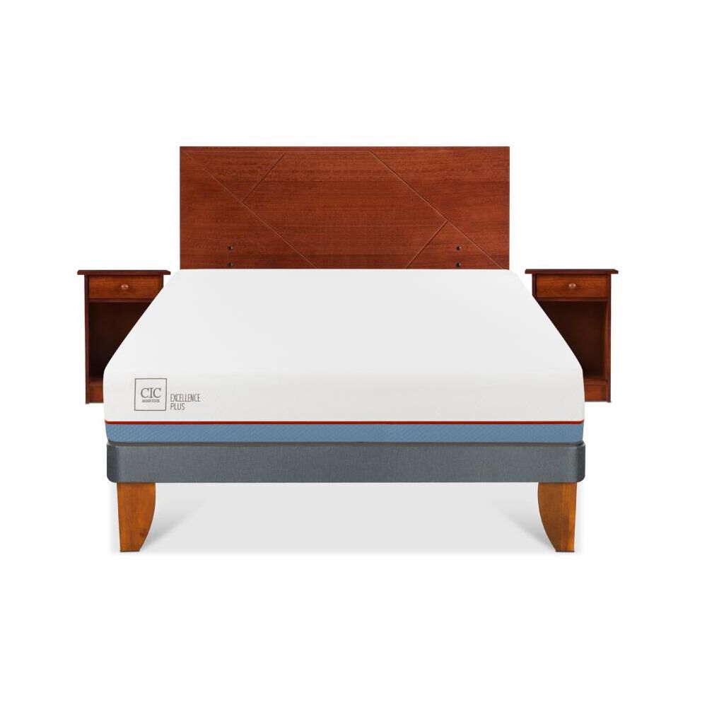 Cama Europea Cic Excellence Plus / 2 Plazas / Base Normal + Set De Maderas image number 0.0