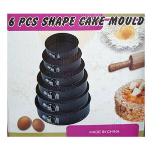 Set 6 Moldes Redondo Antiadherente Torta Repostería