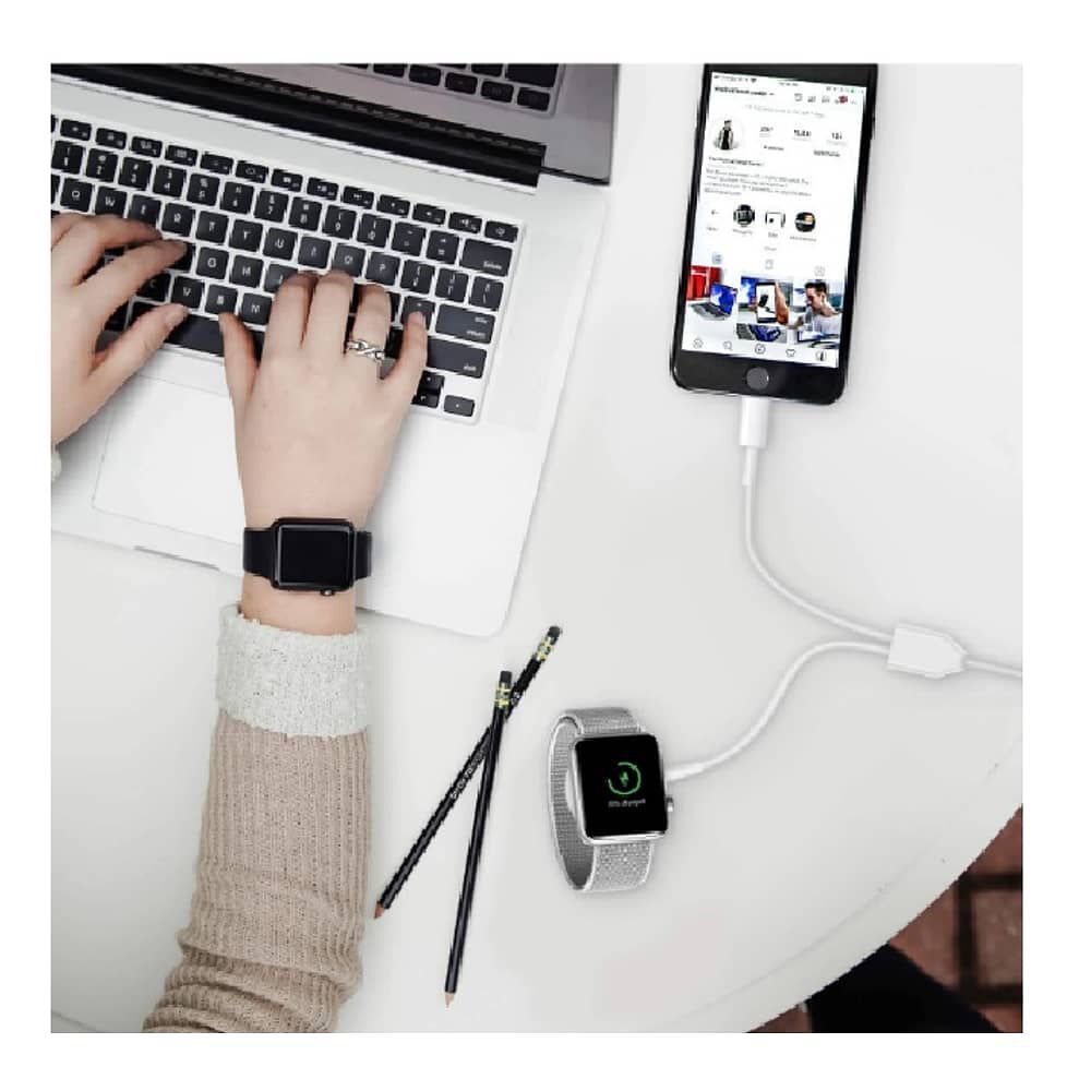 Cargador De Celular Inalambrico 2 En 1 Usb Magnetico Y Compatible Iphone Y Iwatch Carga Rapida 3a 30w Smartphone Android Para Iphone image number 3.0