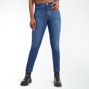 Jeans Focalizado Delantero Tiro Medio Skinny Mujer Rolly Go