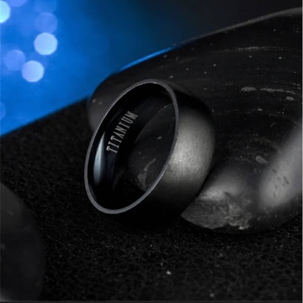 Anillo Titanio Juveniles Black Space Acero Quirurgico Inoxidable image number 4.0