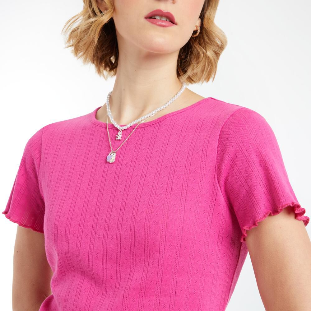 Polera Brodery Manga Corta Cuello Redondo Mujer Freedom image number 4.0