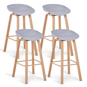 Pack 4 Pisos De Bar Estilo N&oacute;rdico Gris