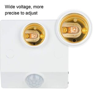 Sensor Movimiento Pir Soporte E27 220v Ajustable Blanco