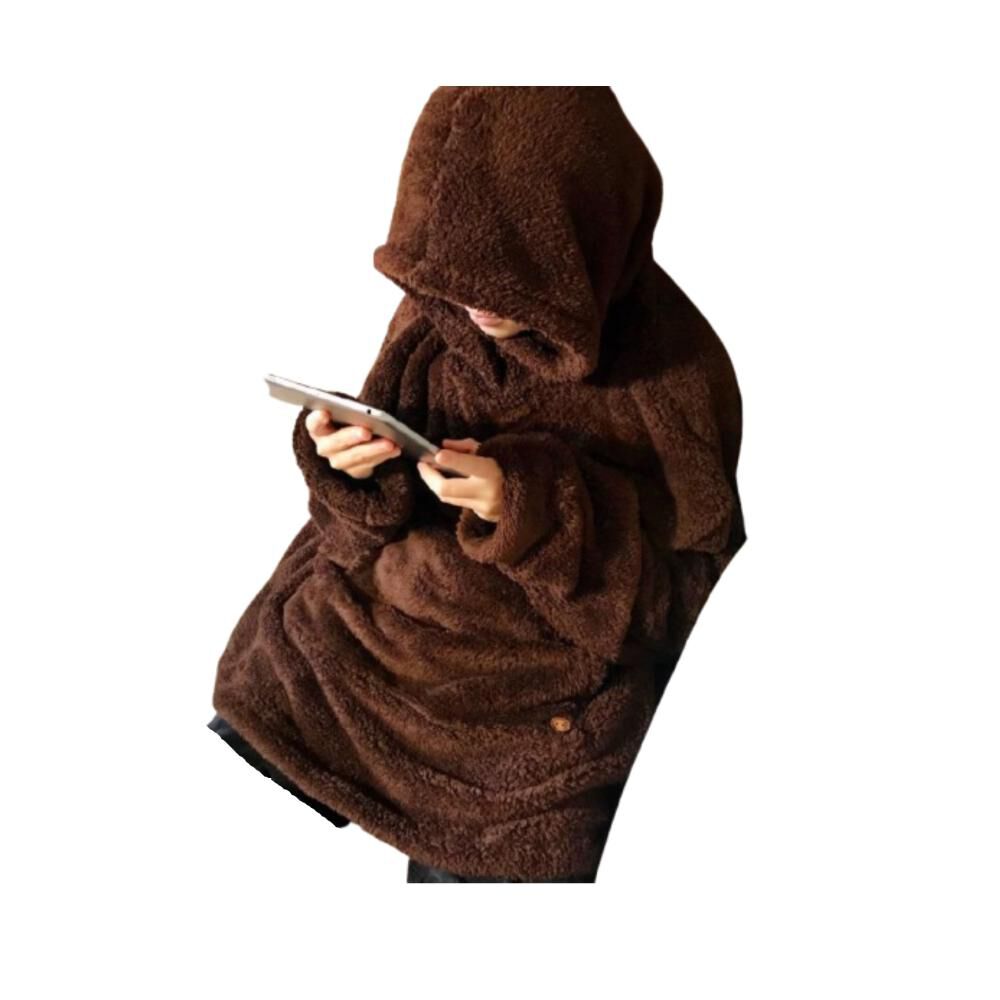 Poleron Felpa Con Capucha Manta Polar Bata Frazada Inviern image number 31.0