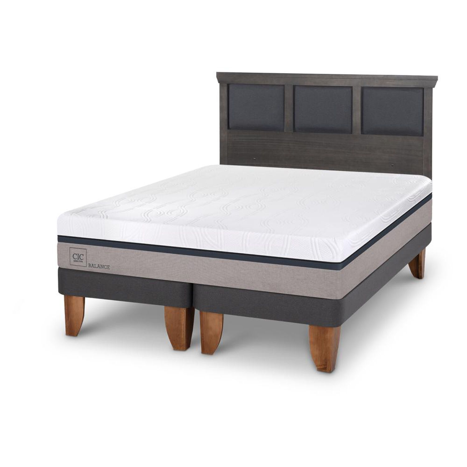 Cama Europea Cic Balance / 2 Plazas / Base Dividida + Respaldo image number 1.0