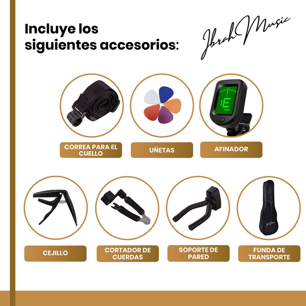 Ukelele Soprano Concierto Ibrah 21 Pulgadas + Accesorios image number 2.0