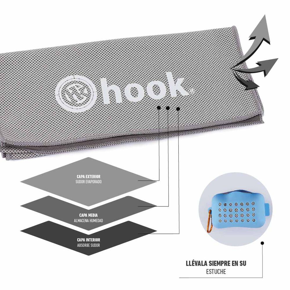 Toalla Microfibra Deportiva Grey Hook image number 4.0