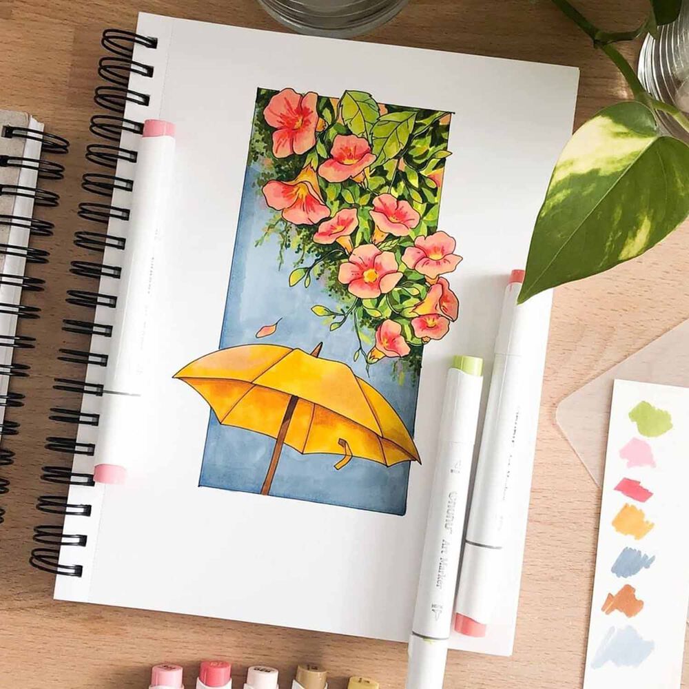 Ohuhu 48 Marcadores De Alcohol Tonos Medios Pincel & Fina image number 5.0