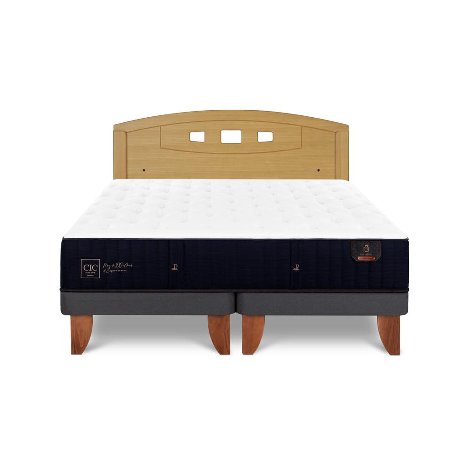 Cama Europea Cic Linea Premium / 2 Plazas / Base Dividida + Respaldo image number 0.0